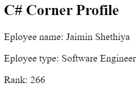 C sharp corner profile